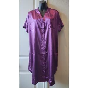 Ekouver Women short-sleeves satin nightgown size XL
